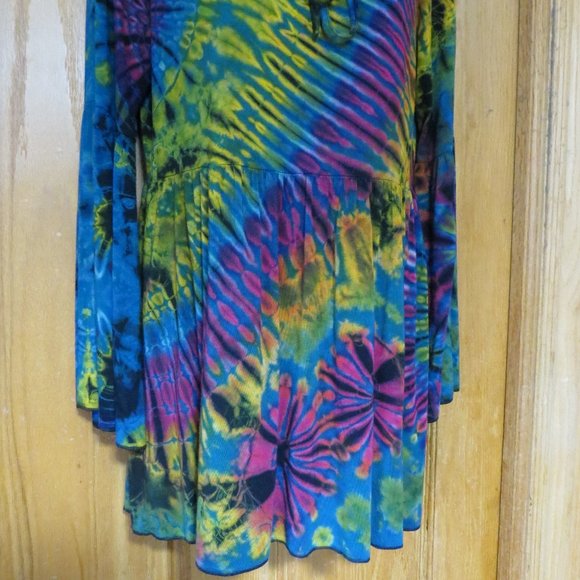 Tie Dye Mini dress or Blouse long bell sleeves - Picture 9 of 16